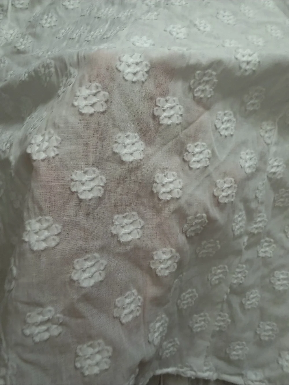 Zara White Swiss Dot Puff Sleeve Ruffle Crop Blouse Top Medium